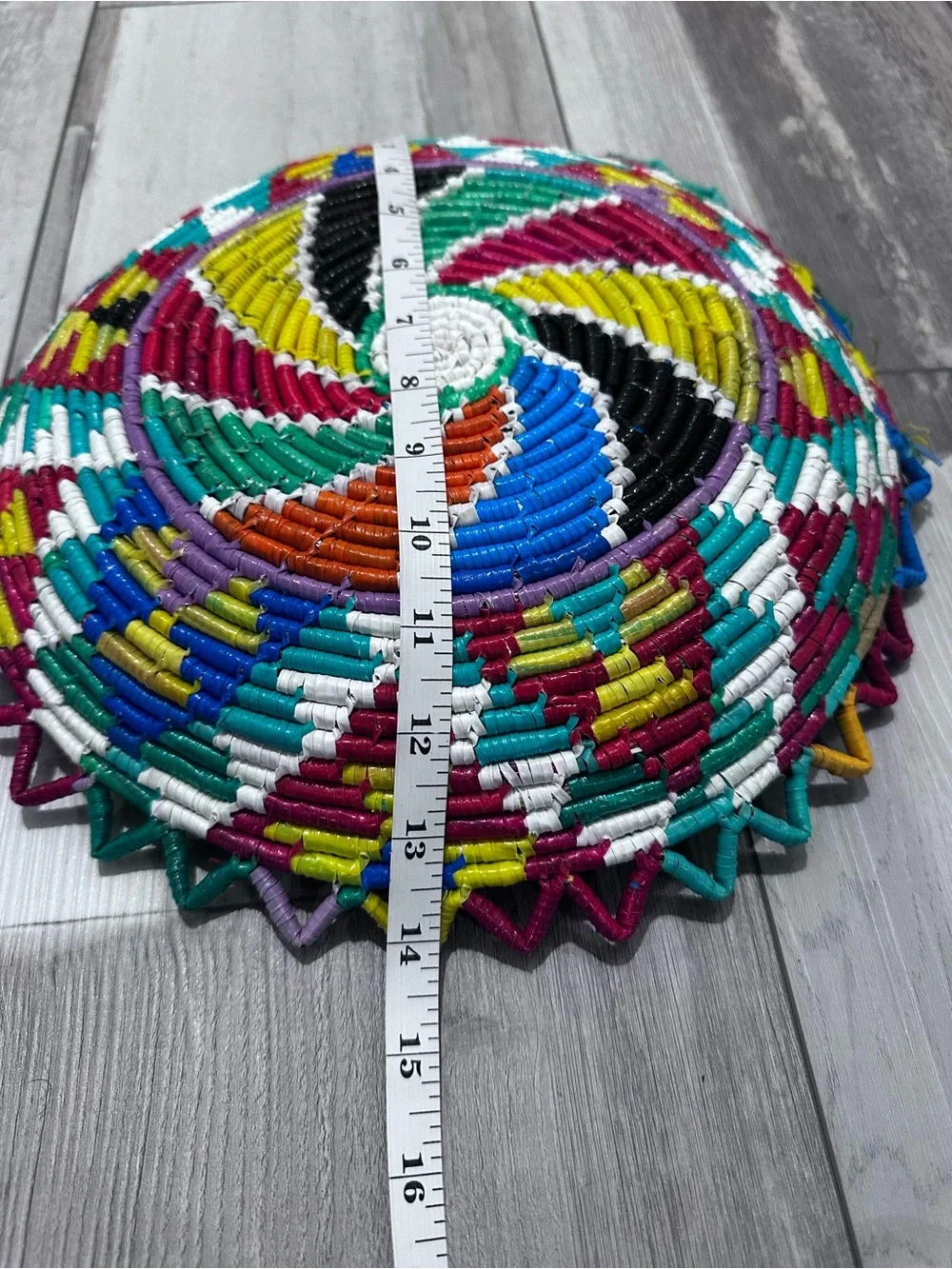 Jordanian heritage Colorful Woven Decorative Basket